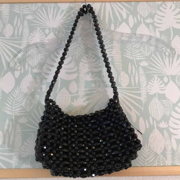 black beaded bag